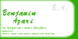 benjamin azari business card